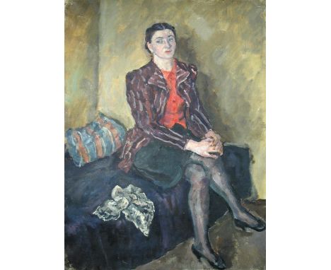 Alexander Aleksandrovich Osmerkin (Ukrainian, 1892-1953) Portrait of the artist's wife Nadezada Gregorilich Navrotskaya Osmer