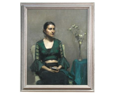 § Anastasia Pollard (British, 20th/21st Century) Portrait of Valentina oil on board 47 x 37cm (18 x 14in) Provenance: The Mal