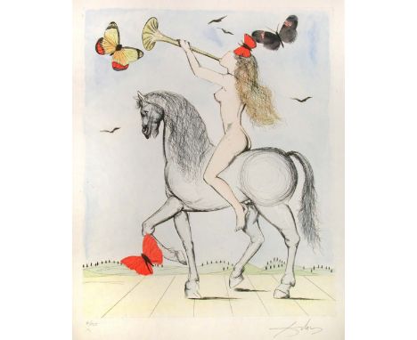 § After Salvador Dali (Spanish, 1904-1989) Lady Godiva signed lower right in pencil and numbered lower left in pencil lithogr