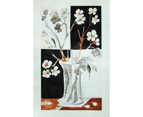 Natalia Sergeevna Goncharova (Russian, 1881-1962) Almond Blossom limited edition gouache au pochoir print on Arches paper, fr