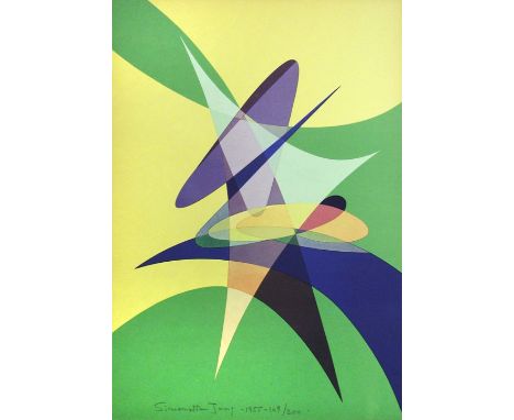 § Simonetta Jung (Italian, 1917-2005) Concrete Art Movement folder of six 1955 lithographs, from an edition of 200, published