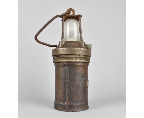 A Vintage Miners Safety Lamp Stamped KGO, Oldham Type, 28cms High 