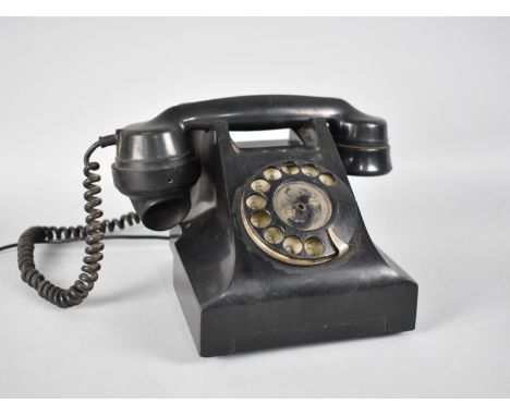 A Vintage Black Bakelite Telephone 