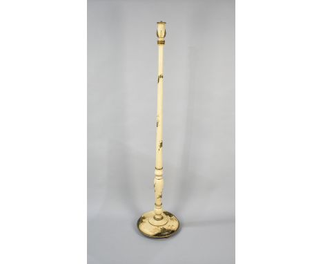 An Edwardian Chinoiserie Standard Lamp Base with Floral Decoration 
