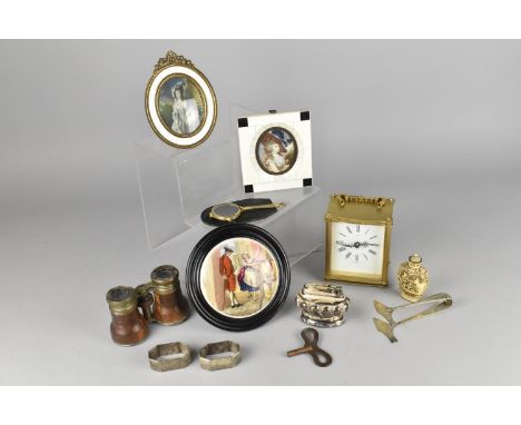 A Collection of Various Sundries to Comprise Reproduction Miniatures, Opera Glasses, Lorgnettes, Table Lighter, Chinese Snuff