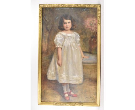 John Quincy Adams (Austrian 1874-1933) - An oil on canvas portrait of a young girl, signed and dated 1904 to the lower right 