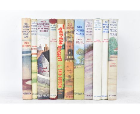 Eleven Enid Blyton books to include 'The Mystery Of The Pantomime Cat' first edition, 'The Mystery Of The Spiteful Letters' f
