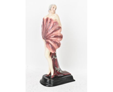 Stefan Dakon (Austrian, 1904–1992) for Goldscheider - An Art Deco Ceramic Figure of a Nude Woman with a Fan, circa 1920/30sth