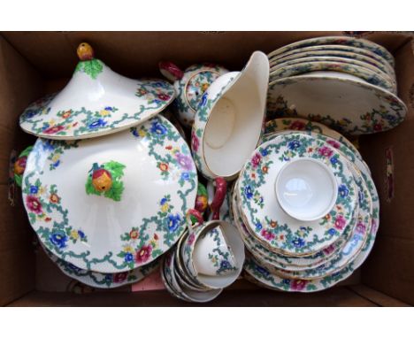 A large part tea service and dinner service of Royal Cauldron 'Victoria'