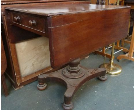 A drop leaf sofa table with drawer at each end, 86x54x74cmH