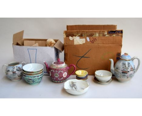 A Japanese tea service and other oriental ceramics