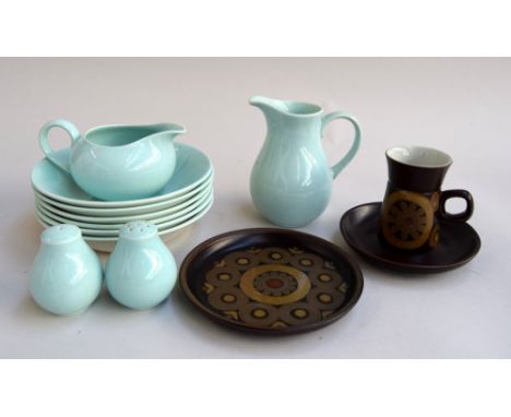 A Poole Pottery part dinner service and similar ceramics of the same period