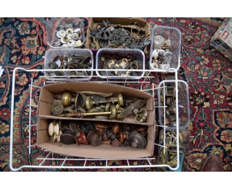 A large quantity of period brass, glass and ceramic door furniture and fittings and other associated miscellaneous items