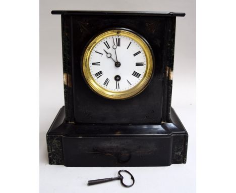 A slate mantel clock