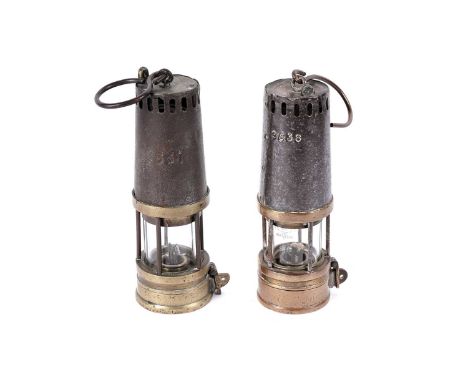 A ‘Davis deflector’ type lamp, stamped ‘Richard Johnson Clapham Morris Ltd Manchester and Liverpool’, 25cms; and one other si