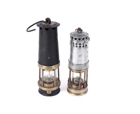 A Davis of Derby ‘Boss 3’ miners’ lamp, 28cms; together with a Davis ‘Haydock’ pattern lamp, 31cms. (2)