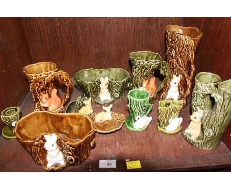 SECTION 39. A shelf lot of assorted Sylvac animal vases.