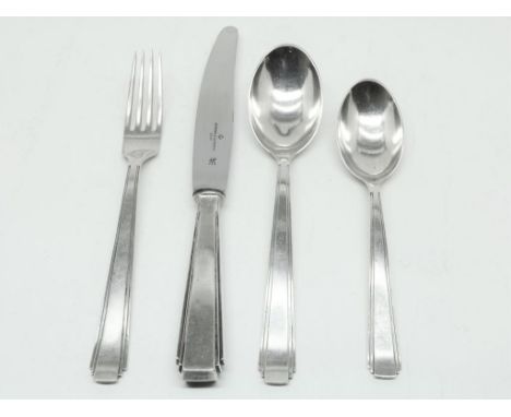 24 pieces silver cutlery, Art Deco, Dutch, mm Gerritsen en van Kempen, Zeist, dl 1941 and 1942, 835/000, gross w. ca. 1200 gr
