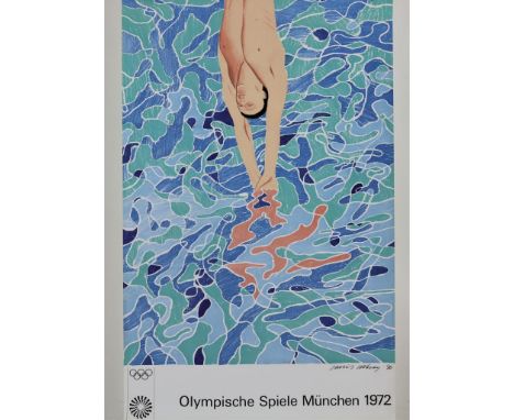 Hockney, David, after,'Olympische Spiele Munchen, 1972', poster  100 x 63 cm.Hockney, David, naar ontwerp van,  'Olympische S