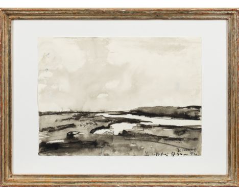 Klaus Fußmann(1938 Velbert/Rheinland -  Tätig in Berlin und Gelting)"Island". OriginaltitelDynamische, expressive Landschafts