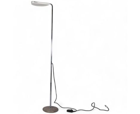 BRUNO GECCHELIN for Skipper & Pollux, a Mezzaluna extending floor lamp, with dimmer function and marble base, extended height