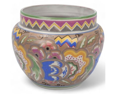 A Carter, Stabler & Adams, Poole Pottery Jardiniere, designed by Truda Carter, pattern EP, decorated by Mary Brown, C.1920s',