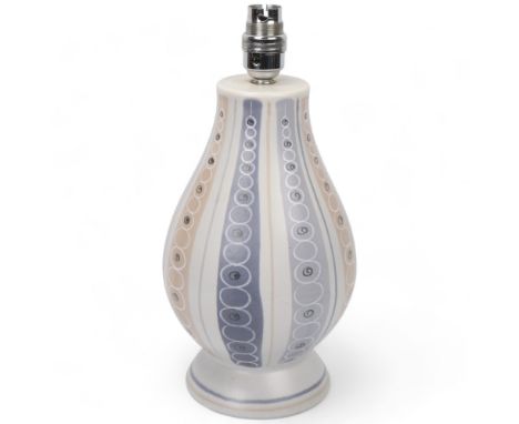 ALFRED READ for Poole Pottery, a 1950s'/60s' table lamp base in X/PLC pattern, makers mark to base, height 24.5cmGood conditi