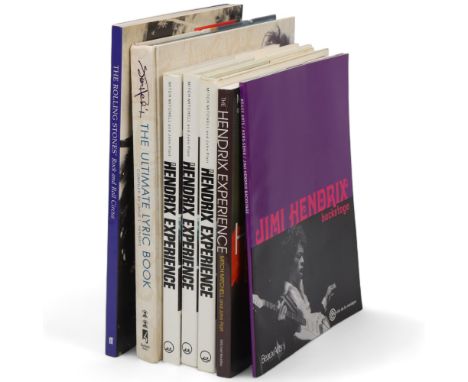 Seven books relating to JIMI HENDRIX &amp; THE 1960s 'The Hendrix Experience' by Mitch Mitchell (soft cover / 1 copy), 'The H