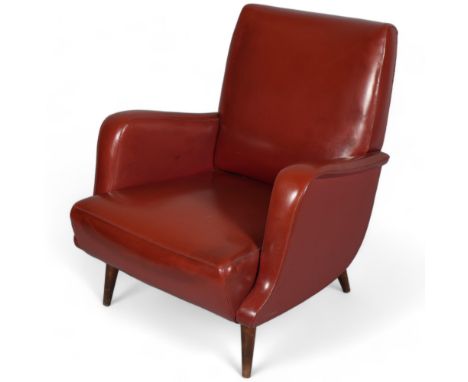 A mid-century Italian lounge chair by CARLO DE CARLI, model 801, for Cassina, height 78cm, width 71cm, depth 73cmGood vintage