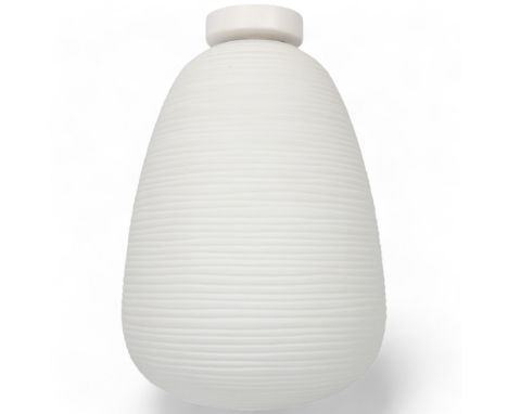 A Foscarini "Rituals" white glass ceiling lamp, with white metal rose, shade height 33cmGood condition, no chips or cracks 
