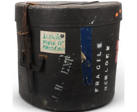 JIMI HENDRIX EXPERIENCE Original drum case owned by MITCH MITCHELL. Original drum case measuring 53 x 46cm. Stenciling to cas