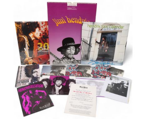 A quantity of paper ephemera relating to MITCH MITCHEL and JIMI HENDRIX. Includes exhibition cards, calenders etc.