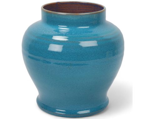 JOHN ADAMS for Carter, Stabler & Adams, Poole Pottery, a 1930s' designed Chinese blue vase/jardiniere, makers stamp to base, 