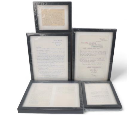 JIMI HENDRIX / MITCH MITCHELL INTEREST. Eight framed fan letters sent to Mitch Mitchell &amp; Noel Redding when they were pla