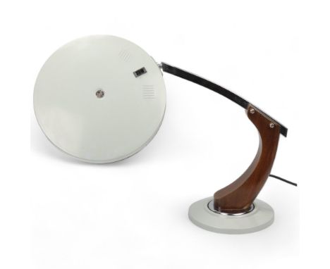 A 1960s' President desk lamp by Fase, Spain, grey/blue swivel base and shade, height 39cmSome pitting to metal arm, light sur