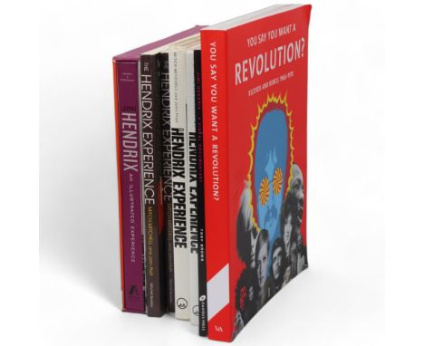 Seven books relating to the JIMI HENDRIX EXPERIENCE. 'Jimi Hendrix an Illustrated Experience' (Dedication to Mitch from the a