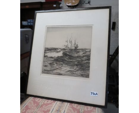 SIGNED SEA/SHIP PICTURE NORMAN WILKINSON""
