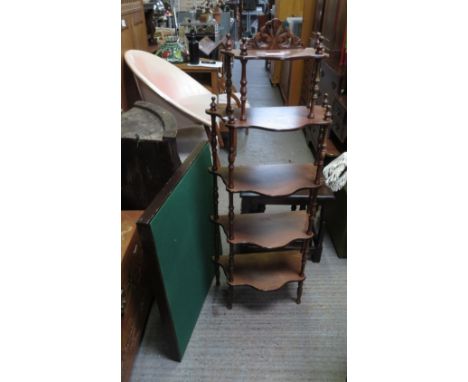 MODERN WHATNOT &amp; CARD TABLE