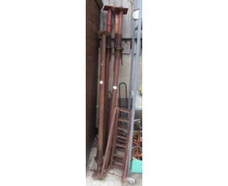 4 ACRO PROPS, DOG CAGE, 2 CAR RAMPS ETC