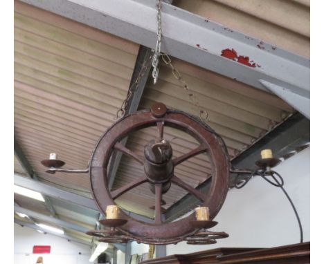 WHEEL HANGING LIGHT CHANDELIER