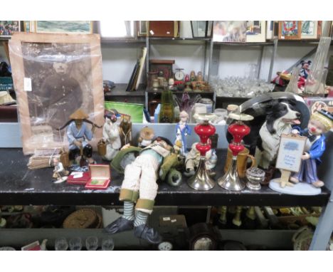 LARGE MILITARY PRINT, POSTCARDS, WALL CLOCK &amp; OTHER ITEMS