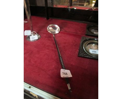 A DUBLIN SILVER TODDY LADLE with ebony handle