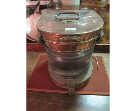 A GOOD VICTORIAN COPPER SHIPS LAMP the Maratime