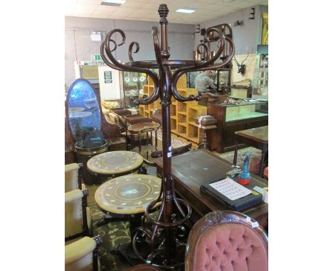 A VICTORIAN STYLE BENTWOOD HAT AND COAT STAND of typical form 200cm high