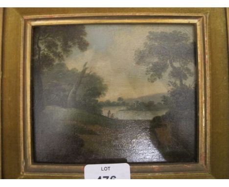 IRISH SCHOOL EARLY 19TH CENTURY
Figures by a Lake
Oil on Panel
13cm x 14cm