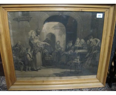 A FRAMED BLACK AND WHITE VICTORIAN PRINT together with two others (3)