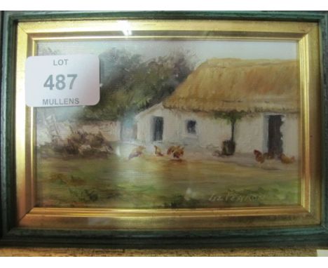 LIZ FEARON
Farmyard Scene 
Oil on Panel
11cm x 15cm
Together with another Framed Landscape