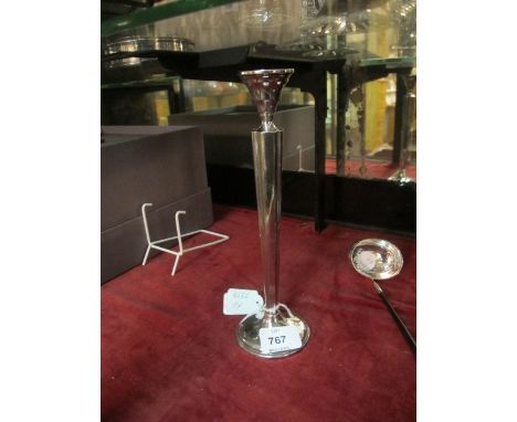 A STERLING SILVER CANDLESTICK 25cm high