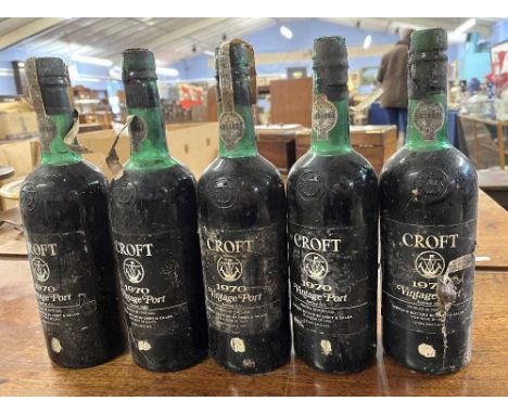 Six bottles of Croft 1970 Vintage Port, bottled 1972