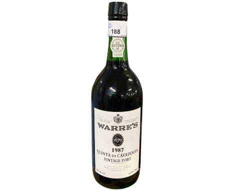 One bottle of Warres Vintage port, 1987